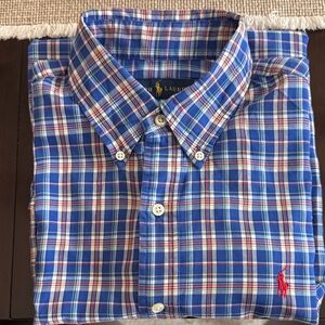 Ralph Lauren Blue and White Checkered Shirt